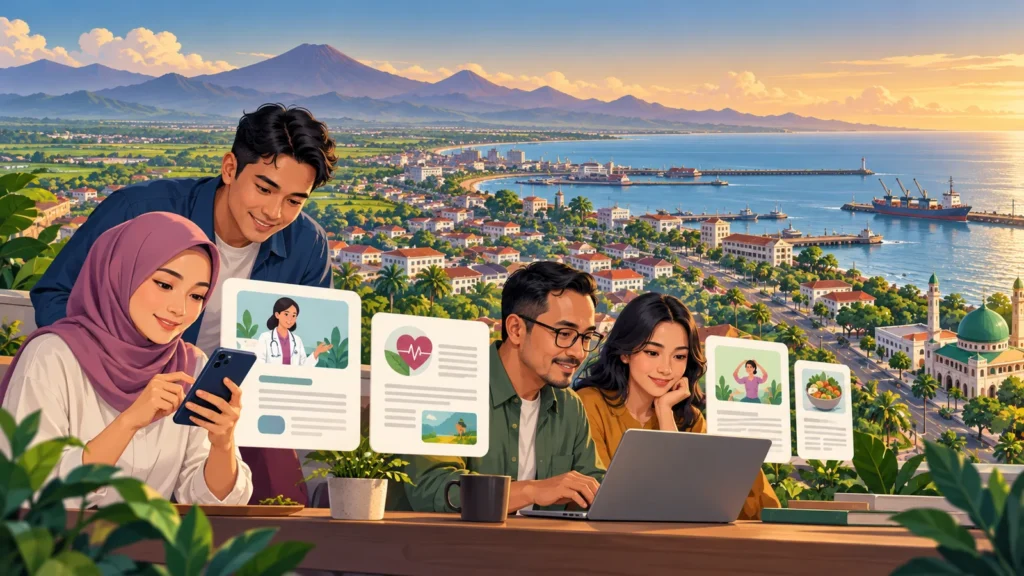Ilustrasi membaca artikel informasi JKN dan PRB di Probolinggo